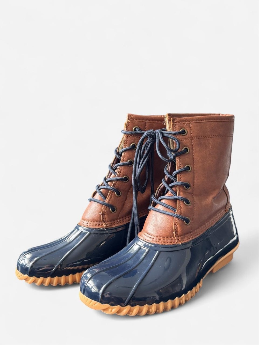 Sporto Duck Boots in Brown & Navy